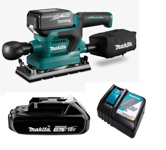 LIJADORA ORBITAL INALAMBRICA 93X185MM AWS MAKITA DBO381 (1.5AH) COLOR GRIS OSCURO - 1