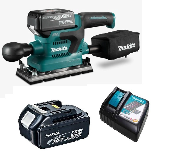 LIJADORA ORBITAL INALAMBRICA 93X185MM AWS MAKITA DBO381 (4 AH) COLOR GRIS OSCURO - 1