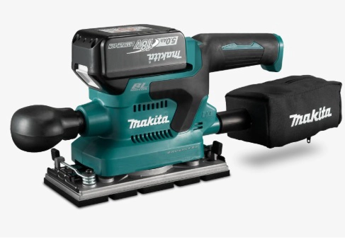 LIJADORA ORBITAL INALAMBRICA 93X185MM AWS MAKITA DBO381 (4 AH) COLOR GRIS OSCURO - 3