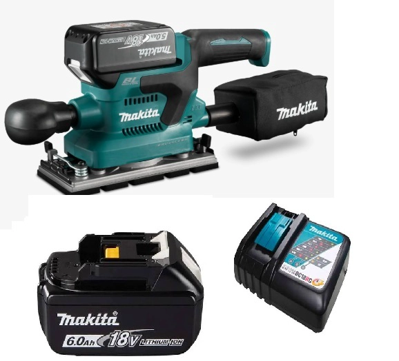 LIJADORA ORBITAL INALAMBRICA 93X185MM AWS MAKITA DBO381 (6 AH) COLOR GRIS OSCURO - 1