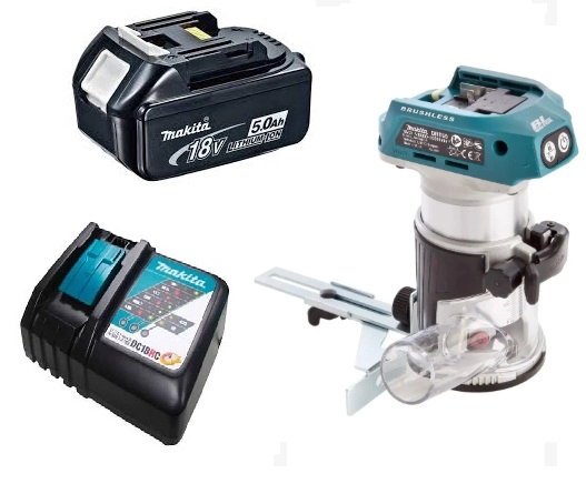 FRESADORA 6-8 MM (1/4-3/8) INALAMBRICO 18V MAKITA DRT50 ( 5.0 AH) - 1
