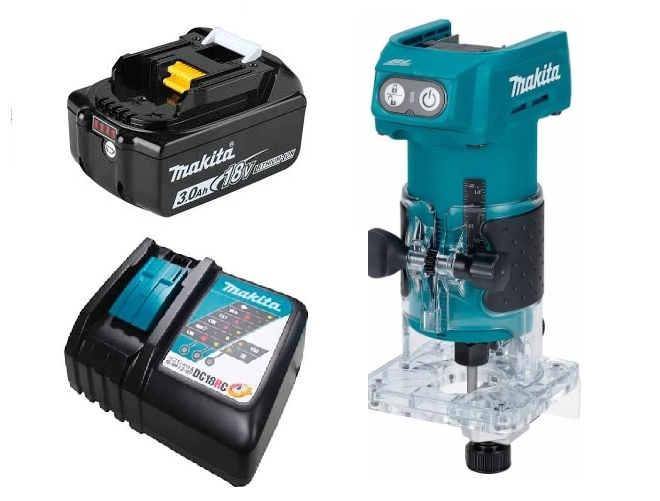 FRESADORA COMPACTA INALAMBRICA 18V LXT | MAKITA DRT52 (3.0 AH)) - 1