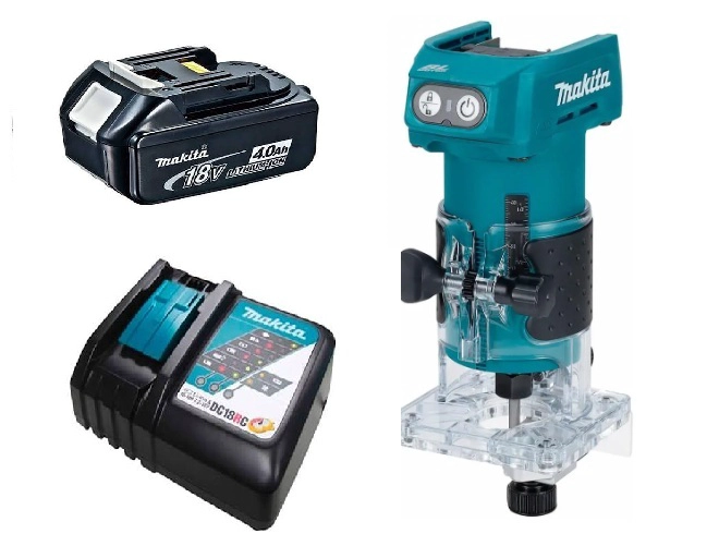 FRESADORA COMPACTA INALAMBRICA 18V LXT | MAKITA DRT52 ( 4 AH ) - 1