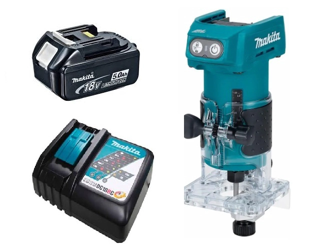 FRESADORA COMPACTA INALAMBRICA 18V LXT | MAKITA DRT52 (5.0 AH)) - 1