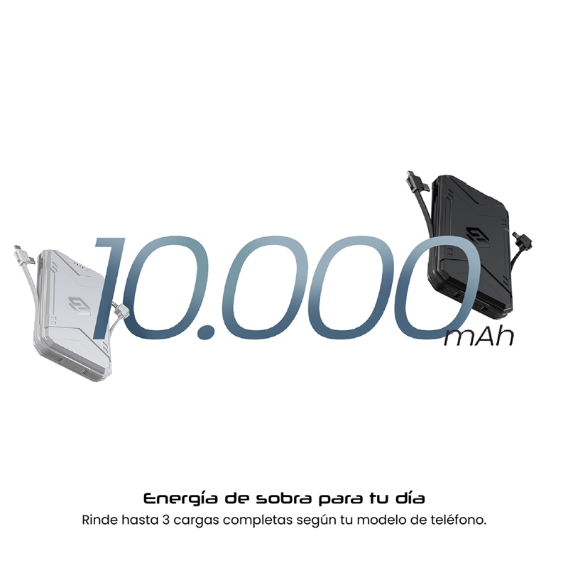 BATERIA EXTERNA SLEVE POWER X 10.000 MAH WHITE - 2