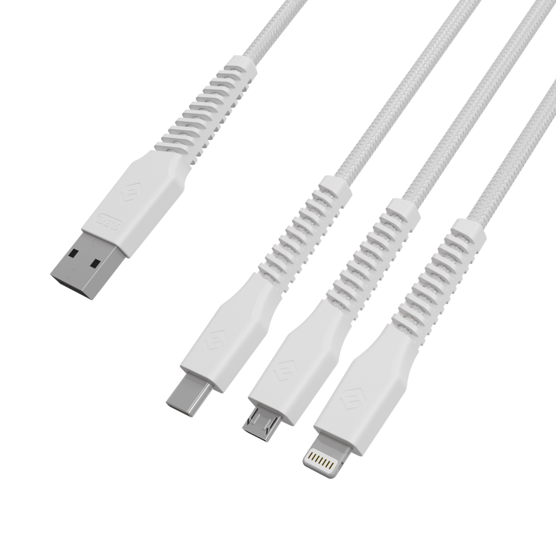 CABLE CARGADOR SLEVE LINE X USB A TRIPLE USB WHITE - 5