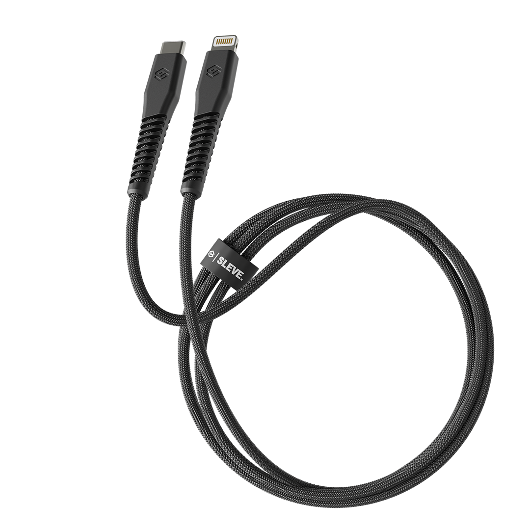 CABLE CARGADOR SLEVE LINE X USB TIPO C A LIGHTNING BLACK - 1