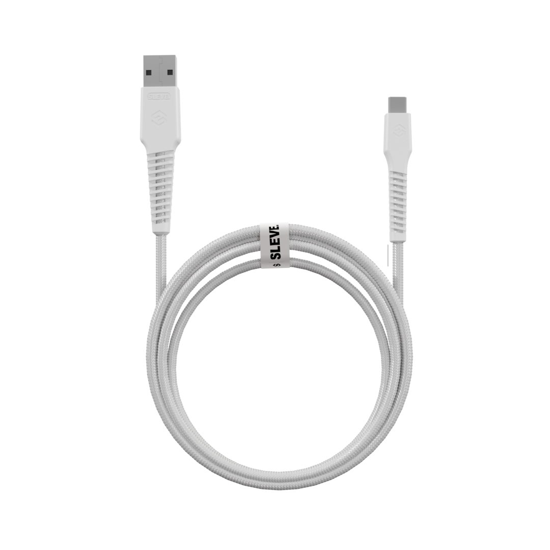 CABLE CARGADOR SLEVE LINE X USB A TIPO C WHITE - 3