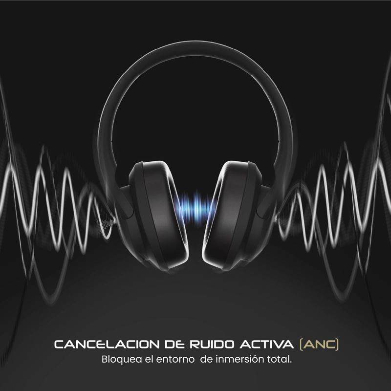 AUDIFONOS INALAMBRICOS BLUETOOTH SLEVE PULSE ANC 2GEN CANCELACION DE RUIDO ACTIVA 45 HORAS BATERIA - 3