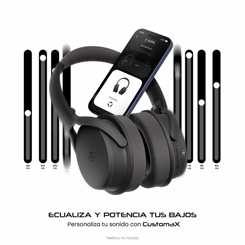 AUDIFONOS INALAMBRICOS BLUETOOTH SLEVE EVO 2GEN CANCELACION DE RUIDO PASIVA 45 HORAS BATERIA - 4
