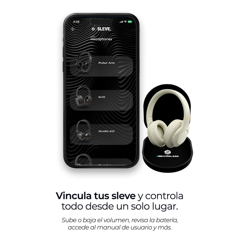 AUDIFONOS INALAMBRICOS BLUETOOTH SLEVE PULSE ANC 2GEN CANCELACION DE RUIDO ACTIVA 45 HORAS BATERIA - 2