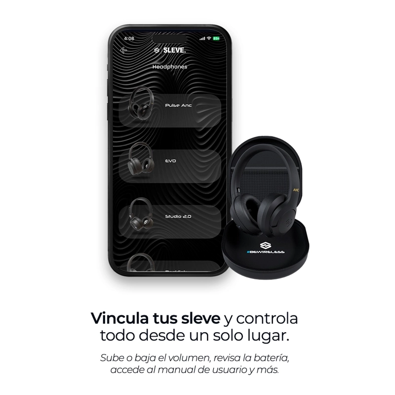 AUDIFONOS INALAMBRICOS BLUETOOTH SLEVE PULSE ANC 2GEN CANCELACION DE RUIDO ACTIVA 45 HORAS BATERIA - 2