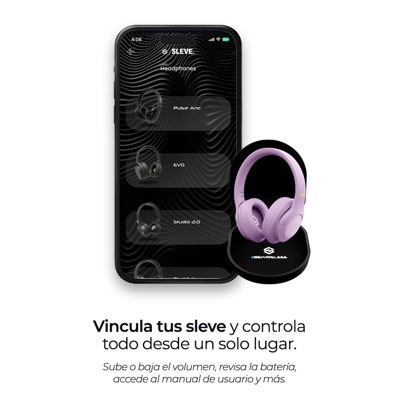AUDIFONOS INALAMBRICOS BLUETOOTH SLEVE PULSE ANC 2GEN CANCELACION DE RUIDO ACTIVA 45 HORAS BATERIA - 2