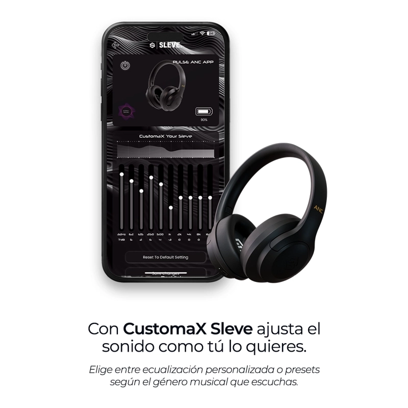 AUDIFONOS INALAMBRICOS BLUETOOTH SLEVE PULSE ANC 2GEN CANCELACION DE RUIDO ACTIVA 45 HORAS BATERIA - 3