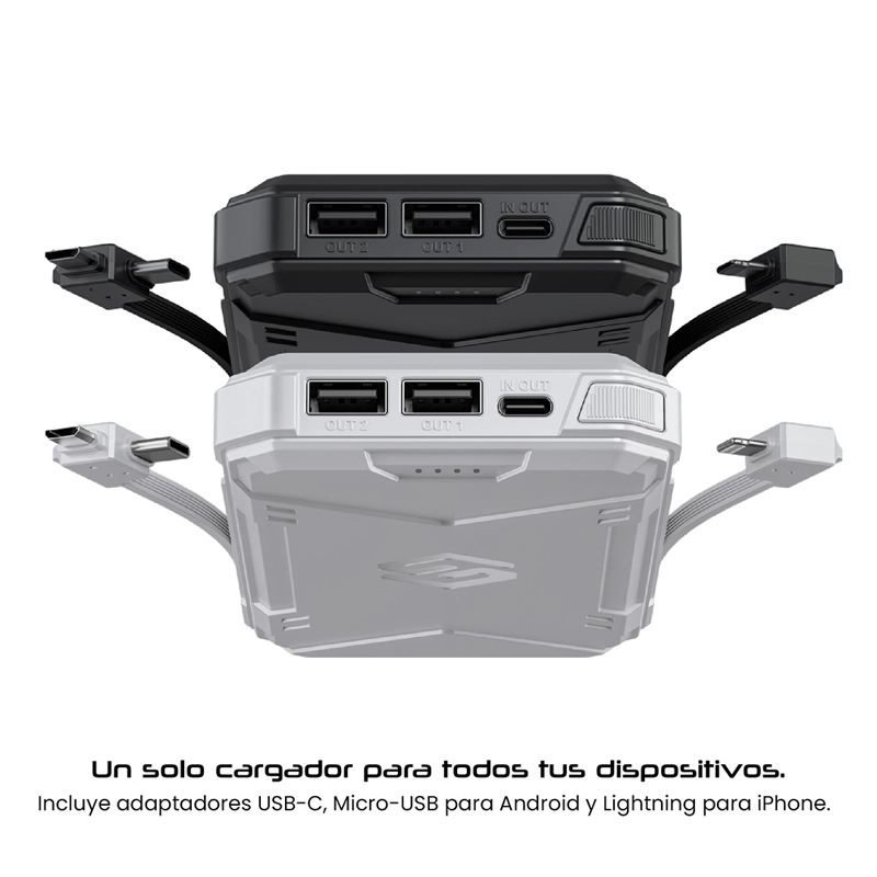 BATERIA EXTERNA SLEVE POWER X 10.000 MAH WHITE CARGA RAPIDA - 3