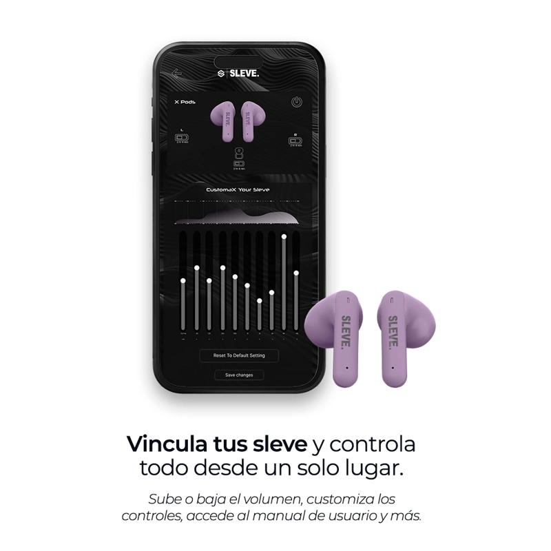 AUDIFONOS INALAMBRICOS BLUETOOTH SLEVE PUREX TRUE WIRELESS 24 HORAS BATERIA - 2