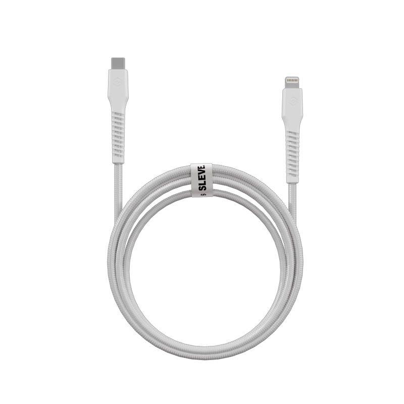 CABLE CARGADOR SLEVE LINE X USB TIPO C A LIGHTNING WHITE - 3