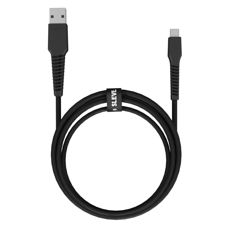 CABLE CARGADOR SLEVE LINE X USB A TIPO C BLACK - 3