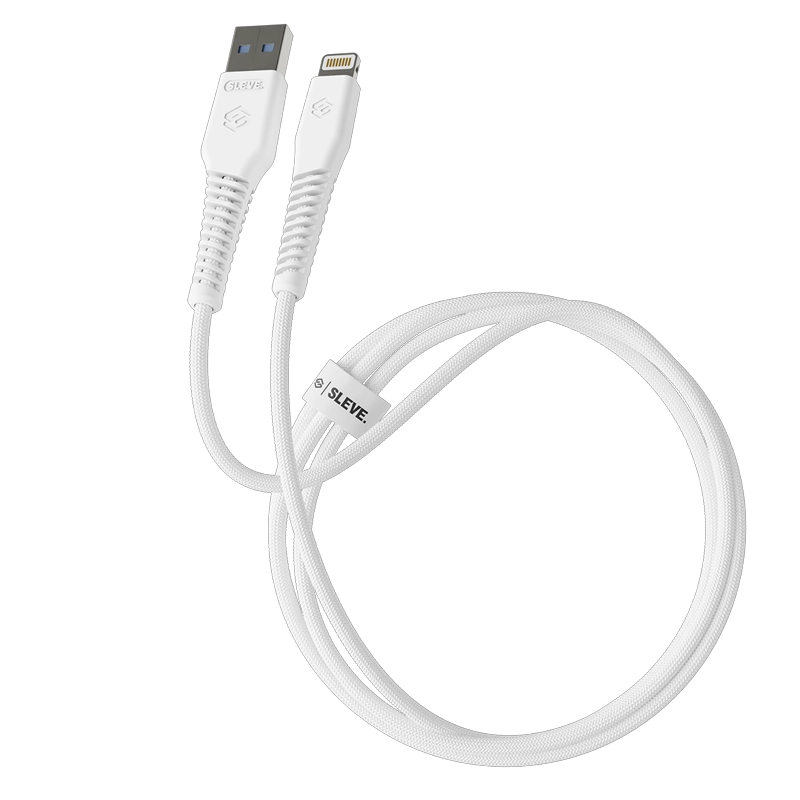 SLEVE CABLE CARGADOR SLEVE LINE X USB A LIGHTNING WHITE