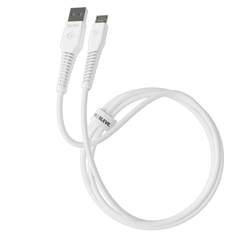 CABLE CARGADOR SLEVE LINE X USB A MICRO 5 WHITE - 1