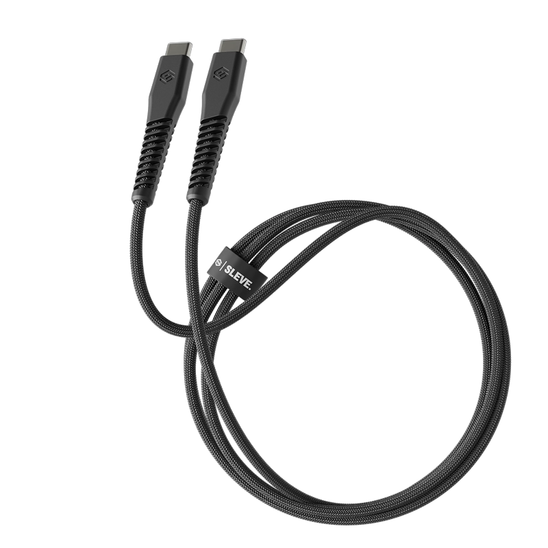CABLE CARGADOR SLEVE LINE X USB TIPO C A TIPO C BLACK - 1