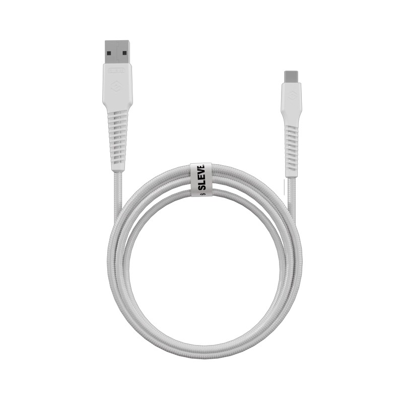 CABLE CARGADOR SLEVE LINE X USB A TIPO C WHITE - 3