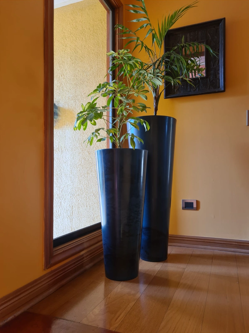 MACETA ALCÁNTARA AZUL INDIGO 28X75CMS EFECTO MARMOLEADO - 3