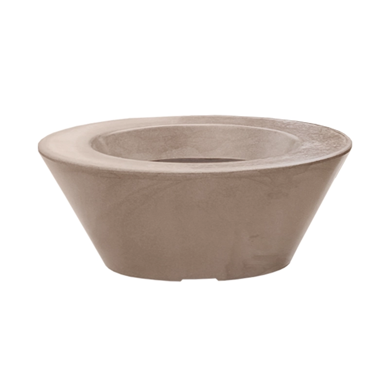 MACETA JOINVILLE CÓNCAVO BEIGE 24X12CM EFECTO MARMOLEADO - 2