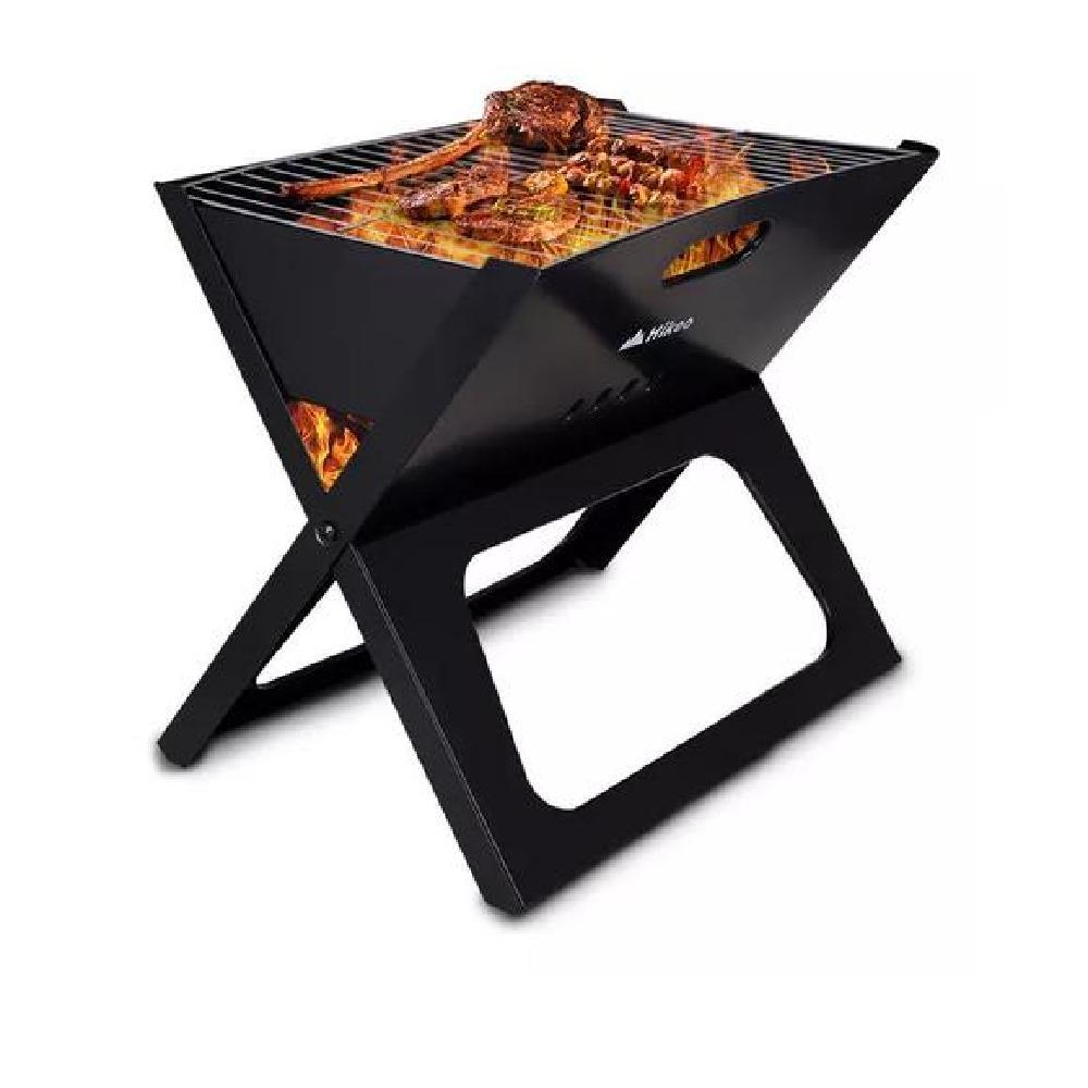 PARRILLERA PLEGABLE DE CARBÓN PORTÁTIL PARA ASADOS COLOR NEGRO - 1