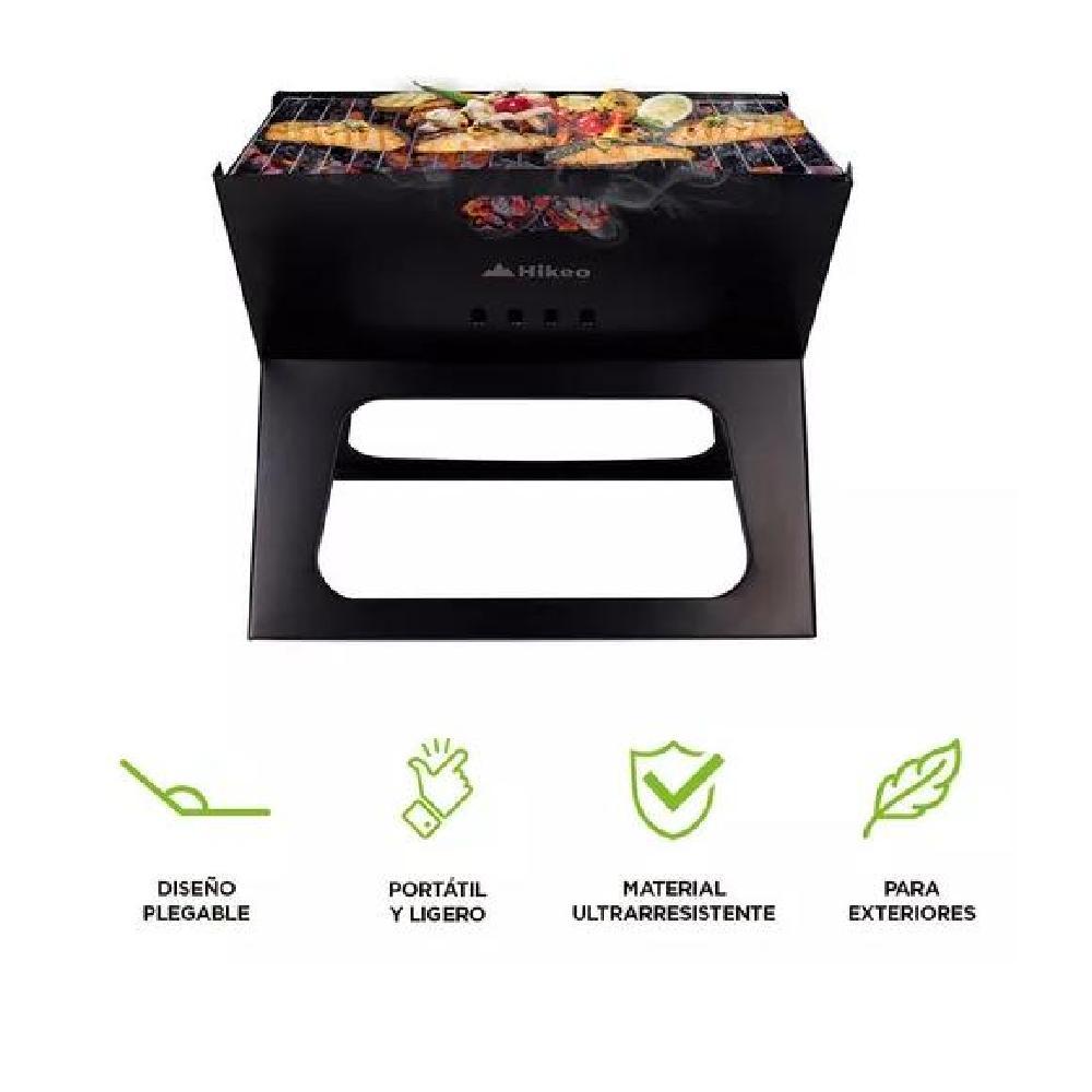 PARRILLERA PLEGABLE DE CARBÓN PORTÁTIL PARA ASADOS COLOR NEGRO - 2