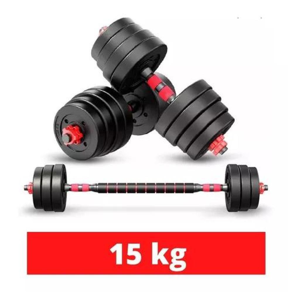 SET 2 DE MANCUERNAS PRO6 ACERO 10 KG AJUSTABLE DE 15 CON UNIÓN EXTENSOR COLOR ROJO - 2