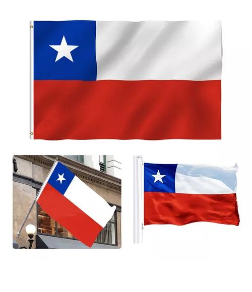 BANDERA CHILENA PUBLICITARIAS CHILE POLIESTER 90 X 150CM BANDER5 - 1