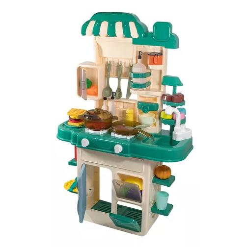 COCINA INTERACTIVA COCIN5 NIÑAS NIÑOS JUGUETE MODERNA SONIDO LUCES VERDE - 1