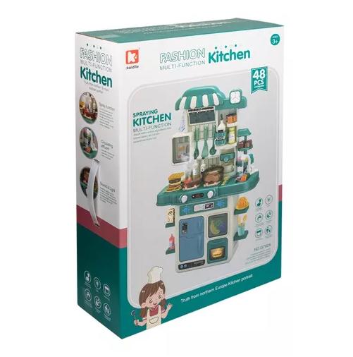 COCINA INTERACTIVA COCIN5 NIÑAS NIÑOS JUGUETE MODERNA SONIDO LUCES VERDE - 2