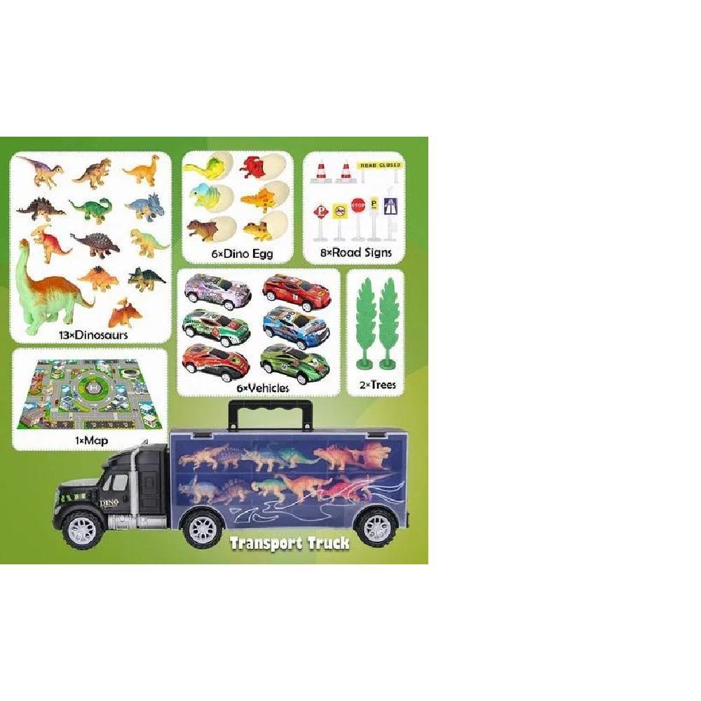 JUGUETE CARS01 DE CAMIÓN TRANSPORTADOR DINOSAURIO VEHÍCULO 37 PCS - 6