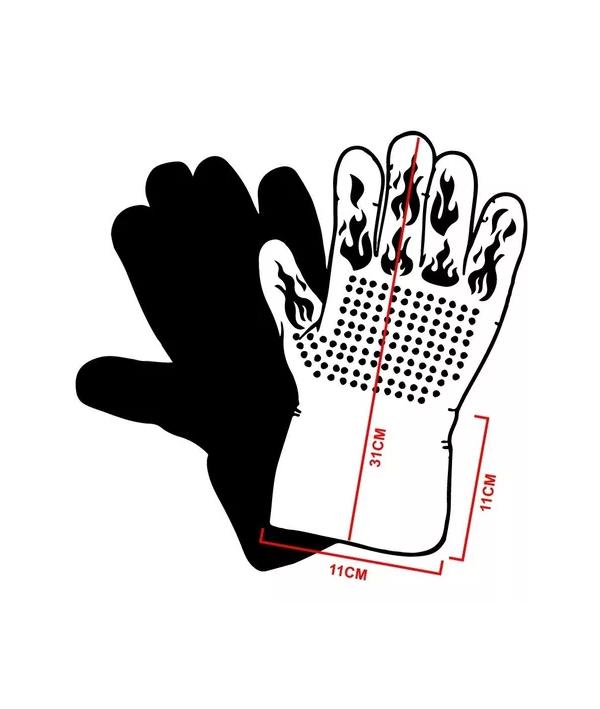 PACK SET CEPILLO INOX + 2 GUANTES ALTA TEMPERATURA ASADO BBQ - 6
