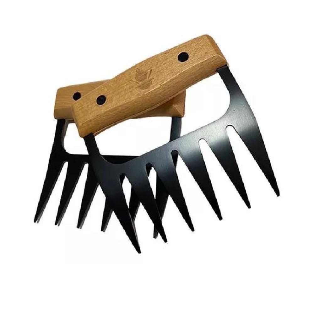 PACK SET ASADO PARRILLA 10 UDS + 2 GARRAS DE OSO INOX - 4