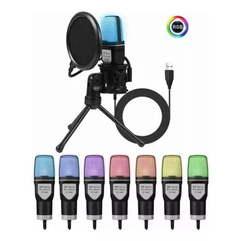 MICRÓFONO YANMAI SF-666R USB RGB STREAMING GAMER NEGRO - 2