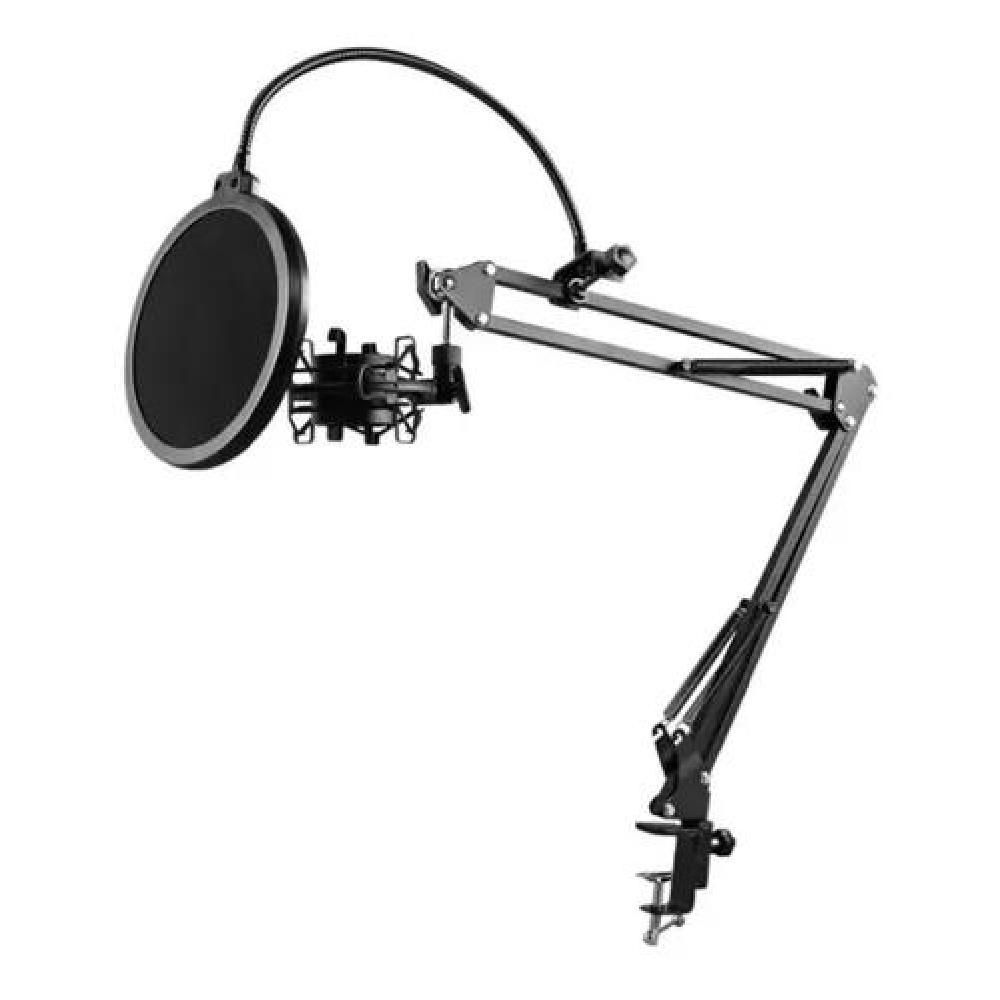 KIT PROFESIONAL BRAZO MICRÓFONO ANTIPOP SOPORTE ARAÑA STUDIO NEGRO - 6