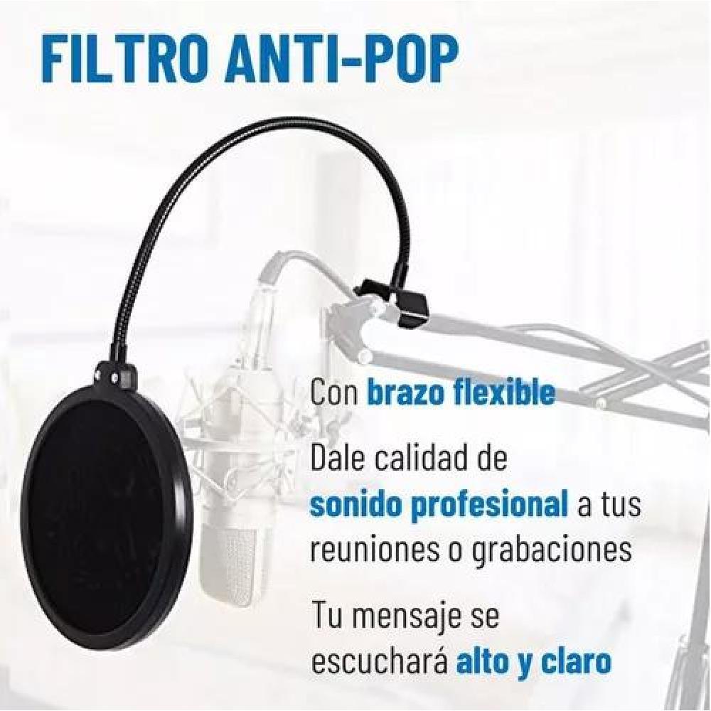 KIT SOPORTE MICRÓFONO CONDENSADOR BRAZO ANTIPOP Y ARAÑA LINKON - 2
