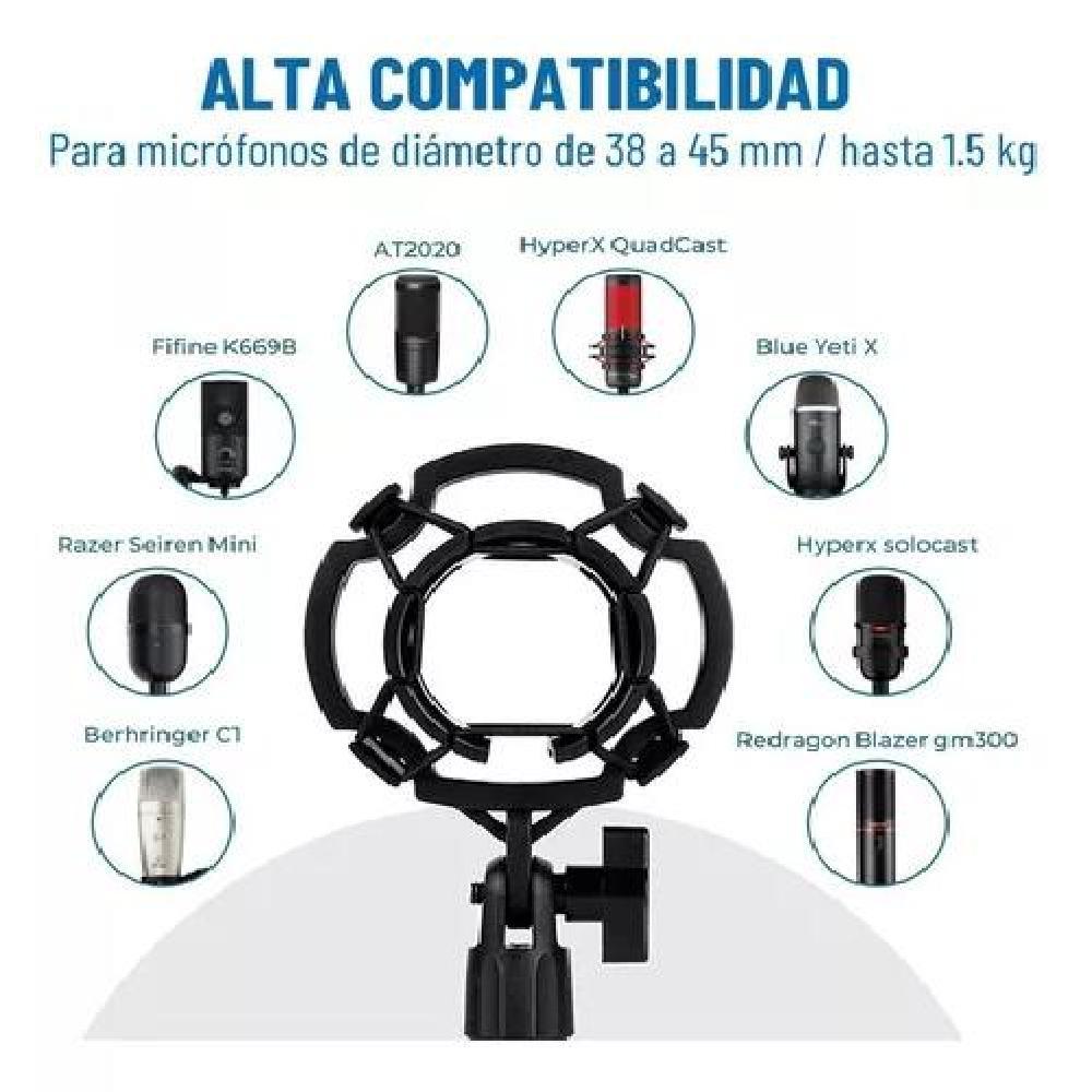 KIT SOPORTE MICRÓFONO CONDENSADOR BRAZO ANTIPOP Y ARAÑA LINKON - 3