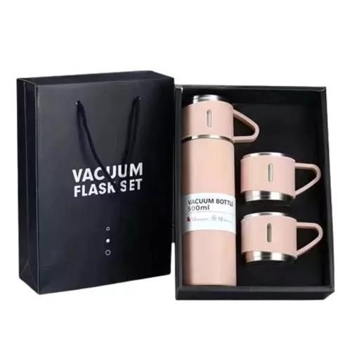 TERMO 500 ML CON TAZA PARA TÉ Y CAFÉ ACERO INOXIDABLE AZUL OSCURO - 1