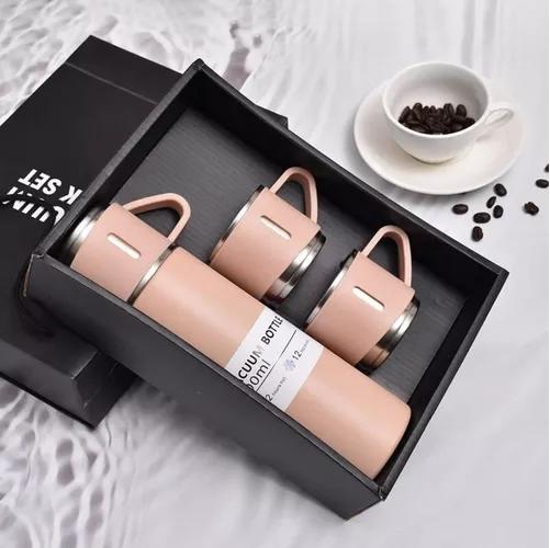 TERMO 500 ML CON TAZA PARA TÉ Y CAFÉ ACERO INOXIDABLE AZUL OSCURO - 4