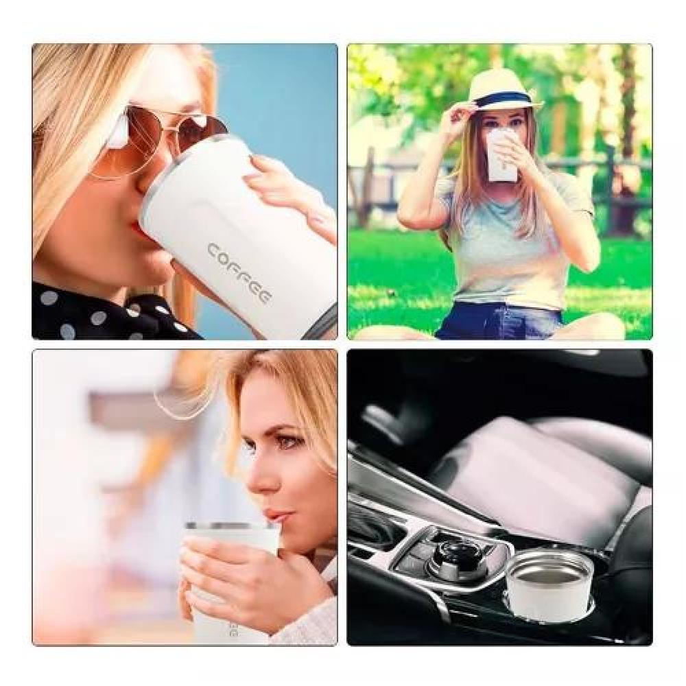 TERMO PARA CAFE VASO TÉRMICO MUG 380ML 13OZ SELLABLE BLANCO - 5