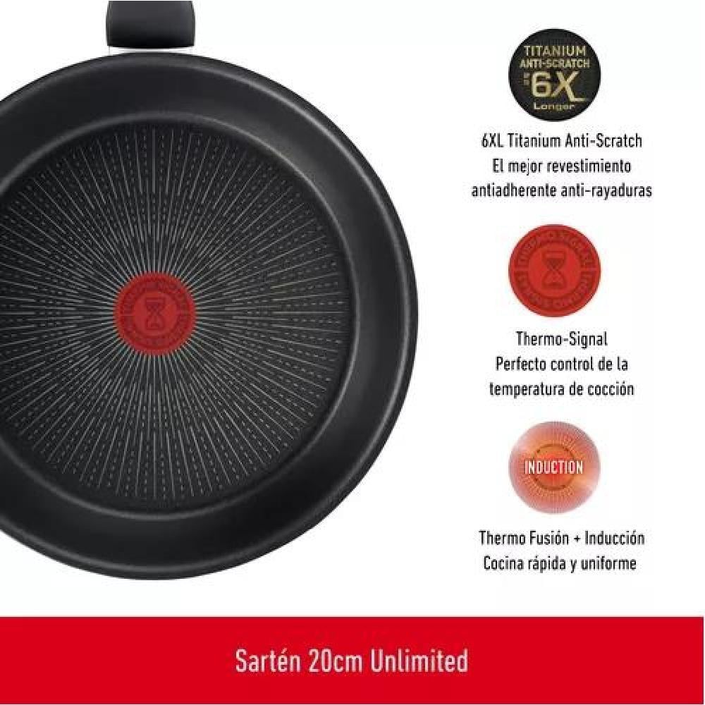 SARTEN 26 CM UNLIMITED TEFAL COLOR NEGRO - 5