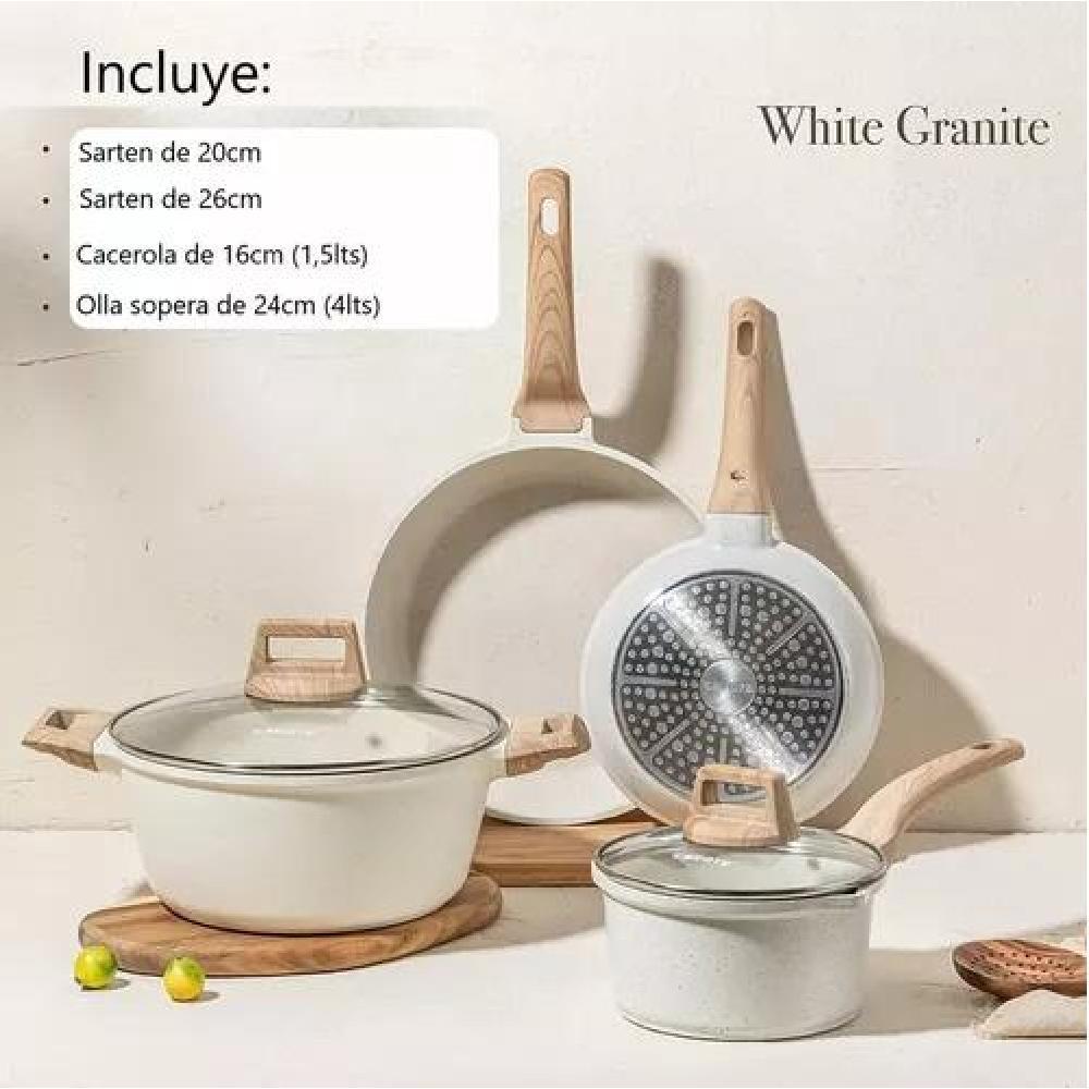 BATERIA COCINA 7PZS ANTIADHERENTE CERAMIC PROFESIONAL OLLAS - 6