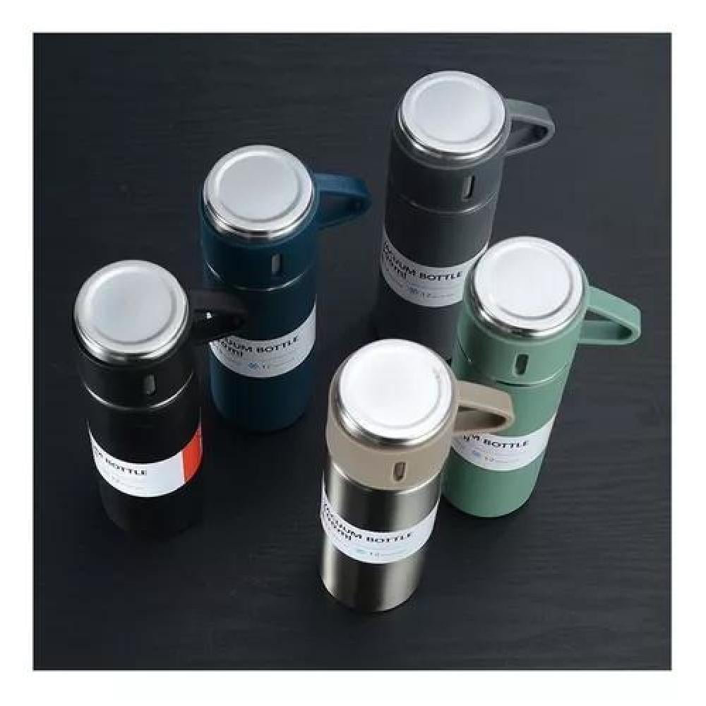 TERMO INDIVIDUAL 500 ML BOTELLA TERMO PARA COMIDA TERMO MAT COLOR VERDE - 7