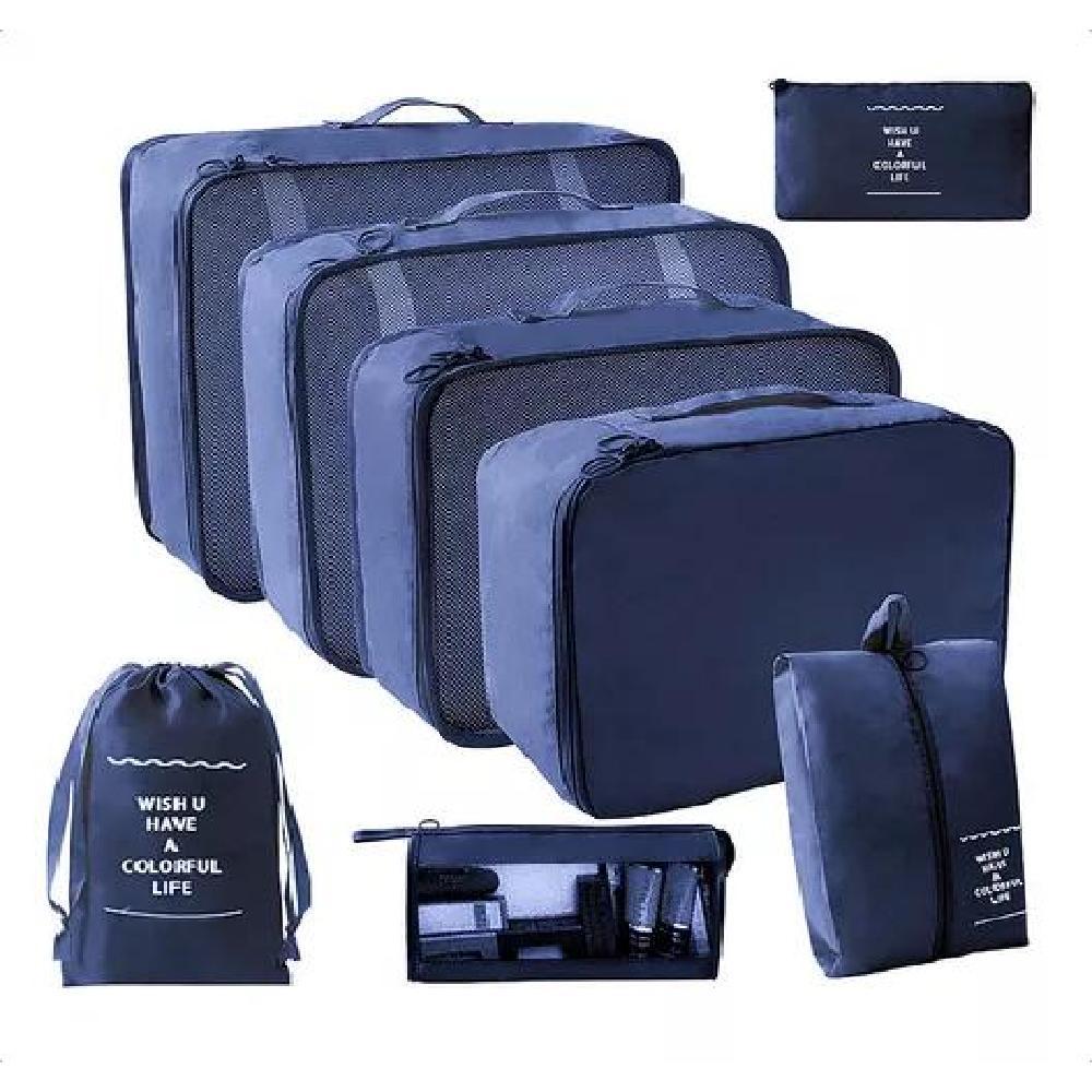 BOLSAS VIAJE 8 EN 1 COLOR AZUL ACERO - 1