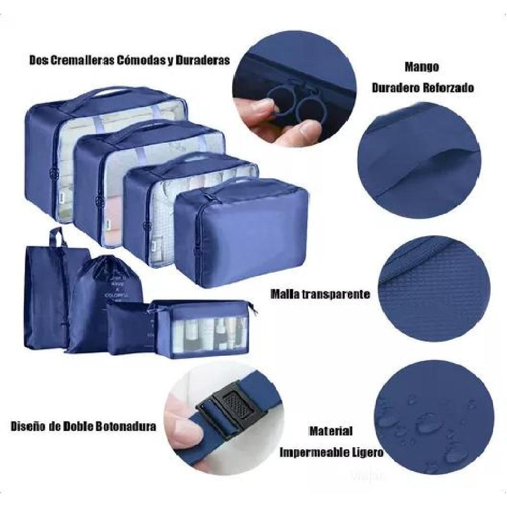 BOLSAS VIAJE 8 EN 1 COLOR AZUL ACERO - 3