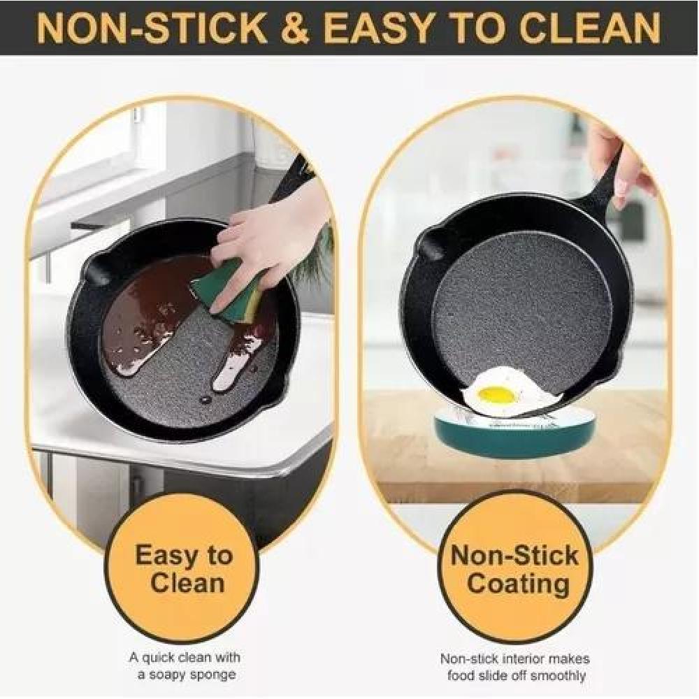 4PCS SARTENES DE HIERRO FUNDIDO SKILLET SET DE SARTENES - 6